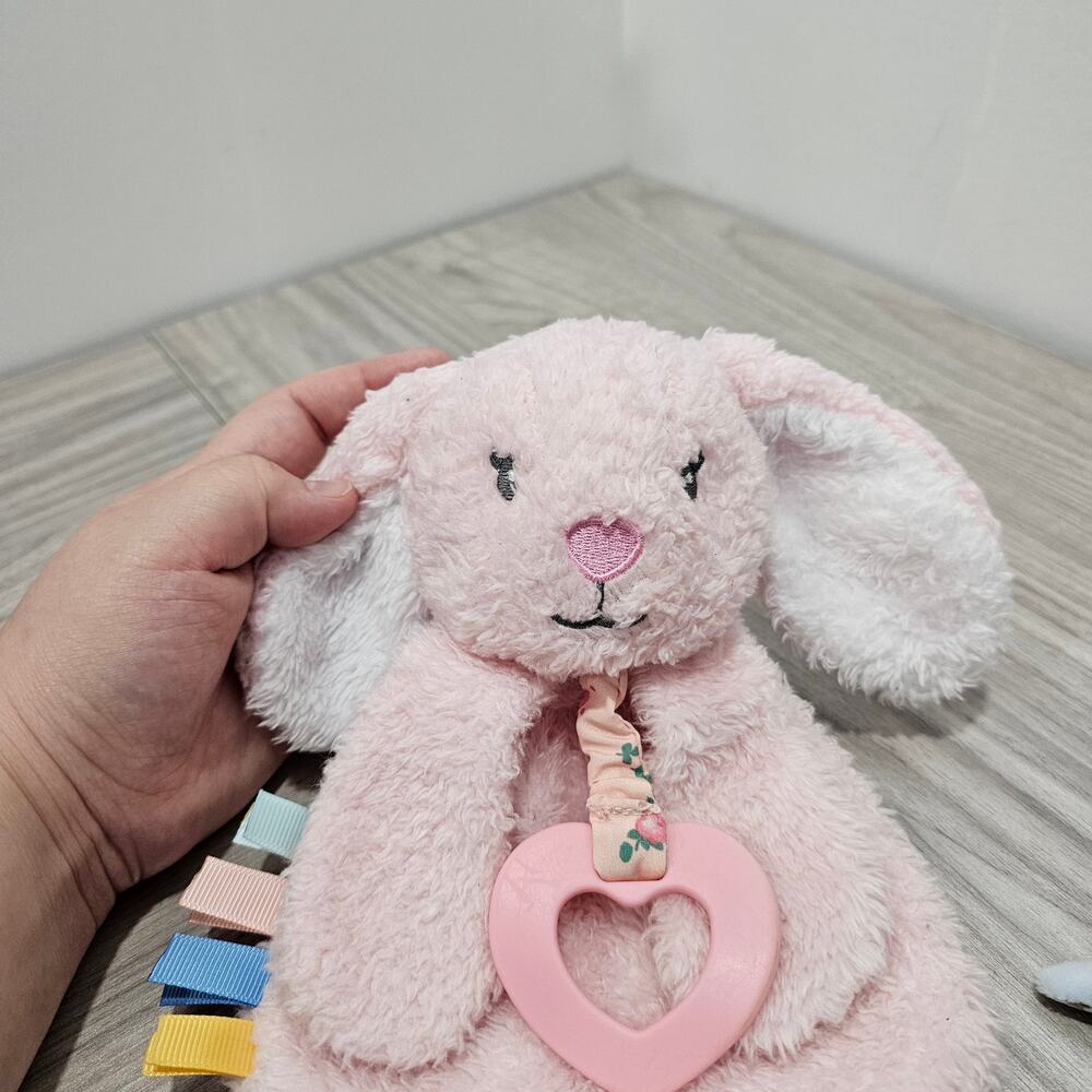 Modern Baby Pink Bunny Rabbit Lovey Plush Toy 2022 taggies crinkle chew